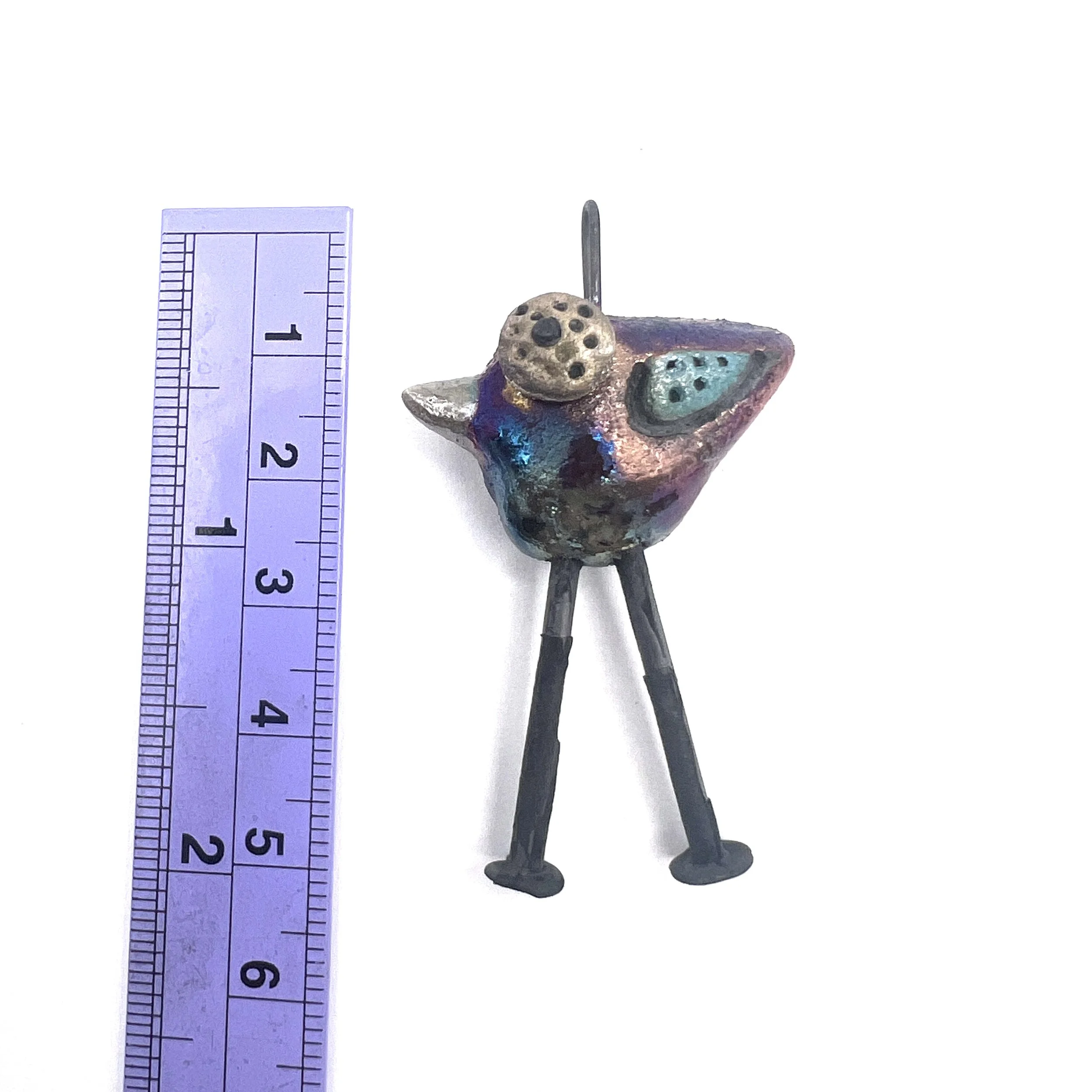 Raku Bird Bird with Legs Ceramic Pendant Raku Jewelry